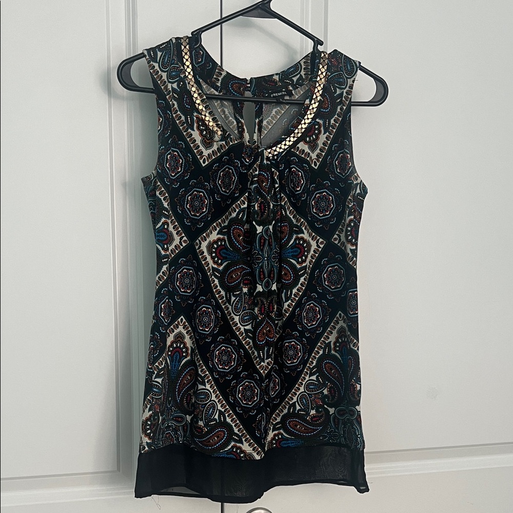 Premise Black and Gold Paisley Blouse